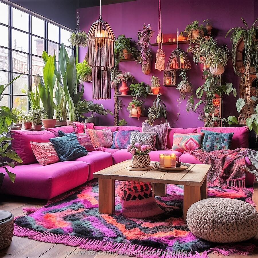 bohemian style living room decor (24)