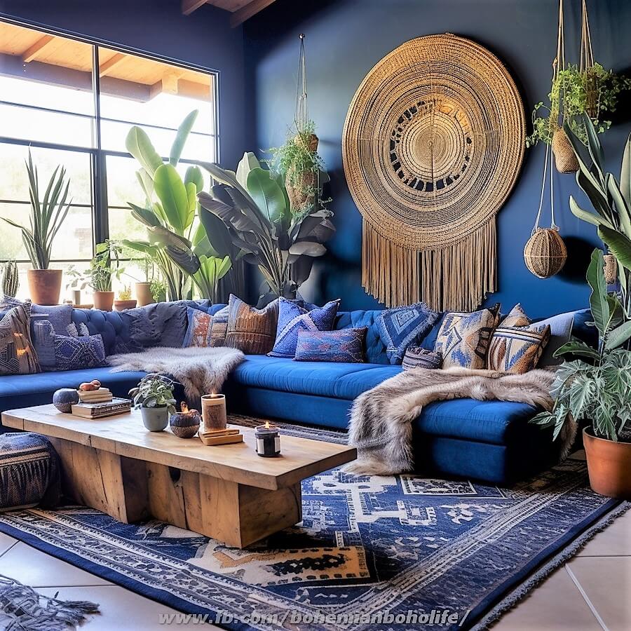 bohemian style living room decor (26)