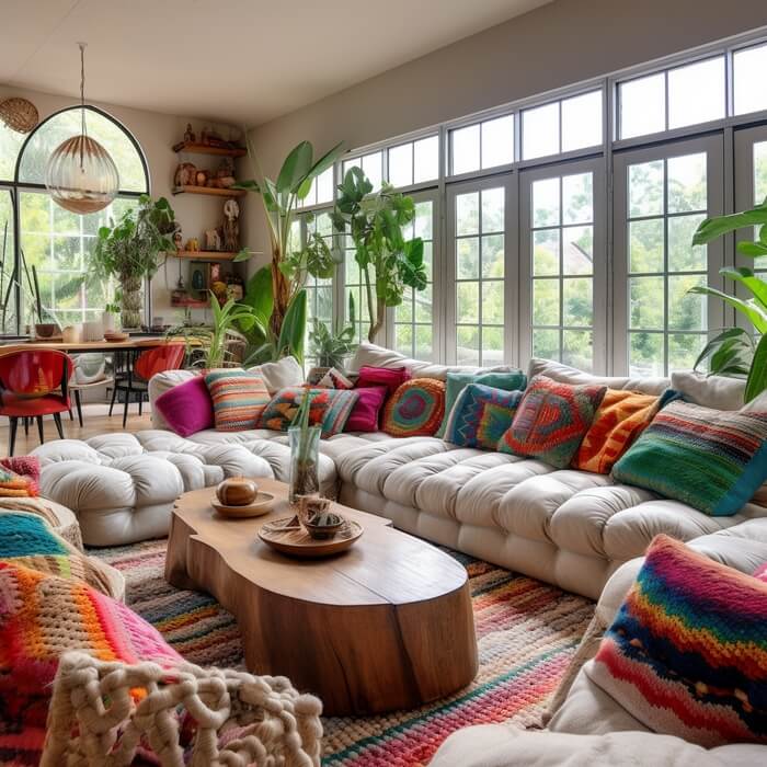 bohemian style living room decor (3)