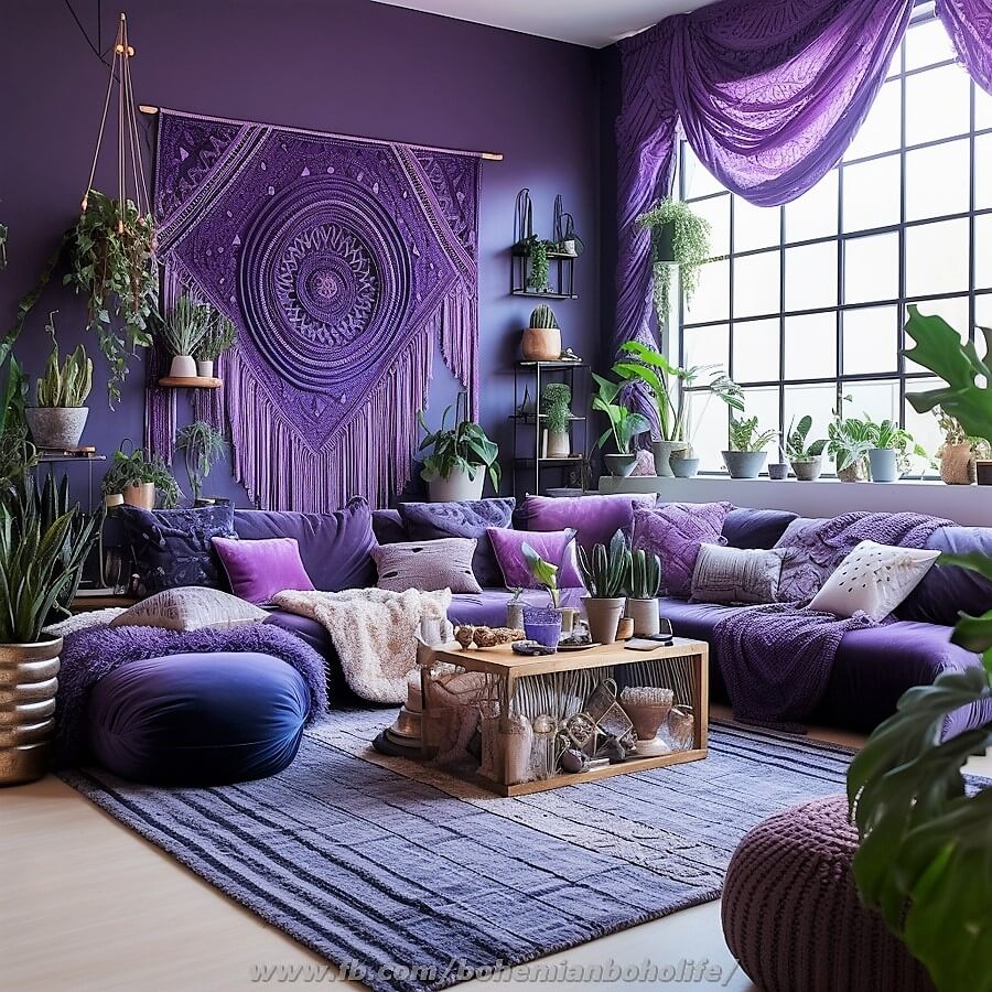 bohemian style living room decor (31)