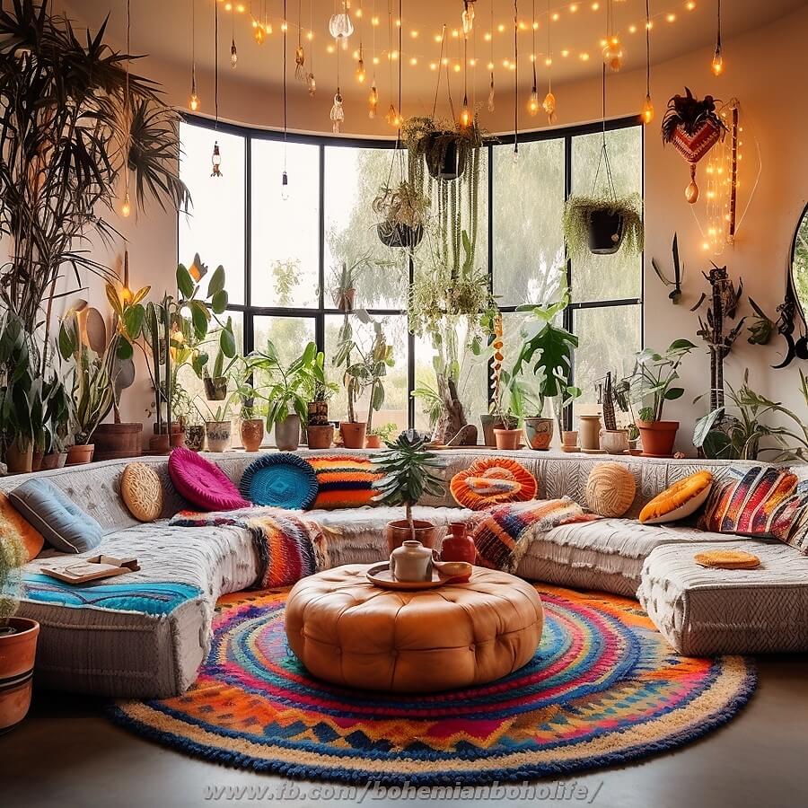 bohemian style living room decor (8)