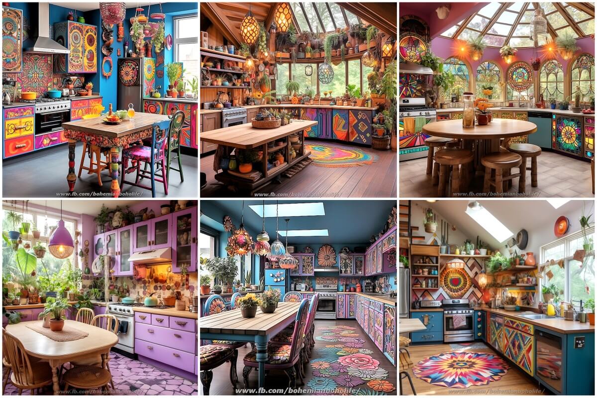 hippie boho style kitchen decor (1)