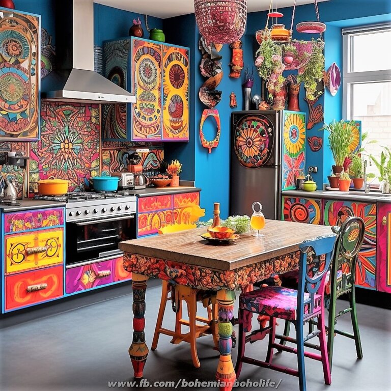 Groovy Vibes In The Kitchen: Embracing Hippie And Boho Style Decor 